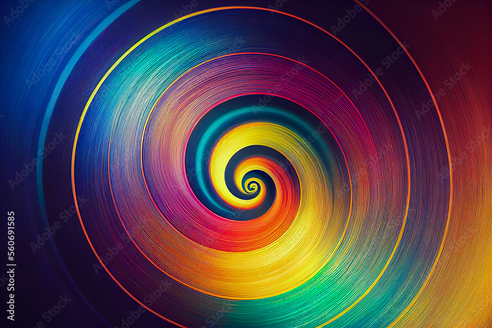 abstract swirl hypnotic spiral, Generative AI Art Illustration