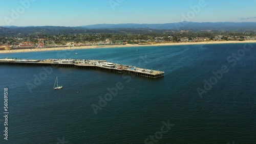 Wallpaper Mural Aerial Panning Shot Of Buildings On Beautiful Pier At Beach In City Against Sky - San Francisco, California Torontodigital.ca