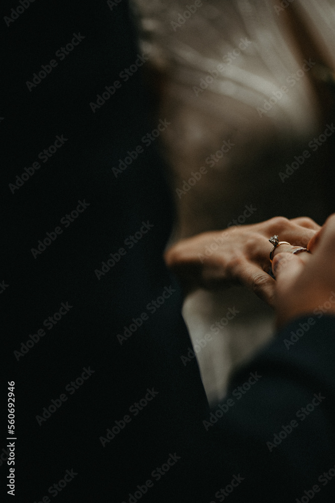 Wedding ring, hands