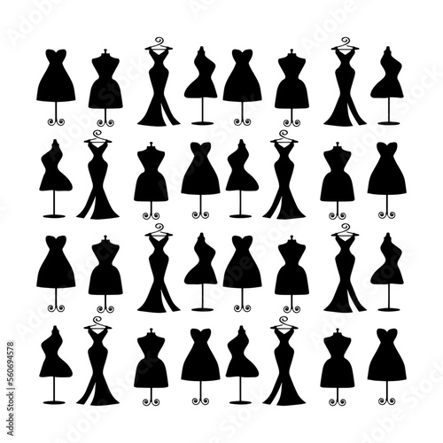 vector vintage tailor's mannequin for female body
pattern