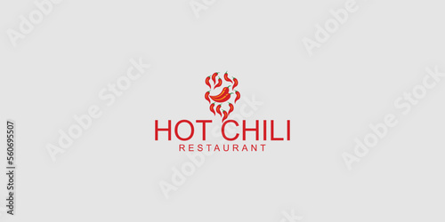 Hot chili logo design with unique concept premium vector