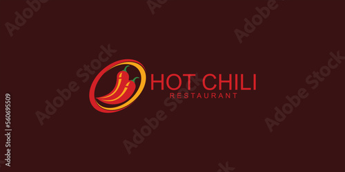 Hot chili logo design with unique concept premium vector