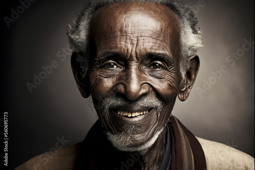 Beautiful elderly man in front of a background