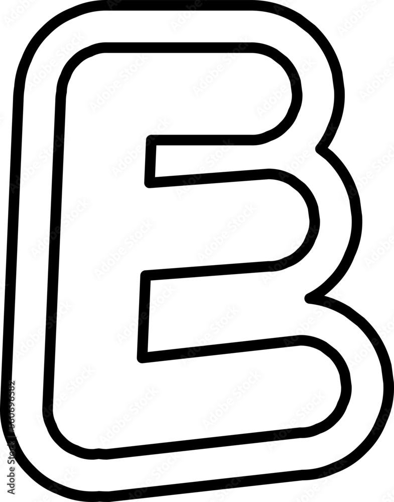 cute puffy black and white letter hand draw alphabet cute puffy black and white letter hand draw alphabet