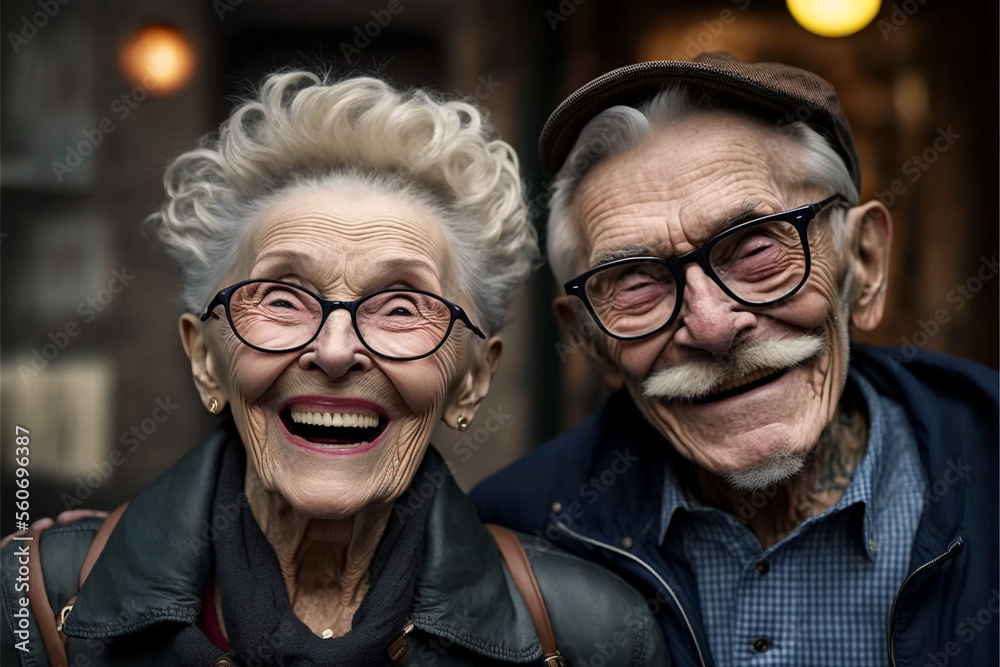 Discover The Real Beautiful Elderly Couple Illustration Stock 