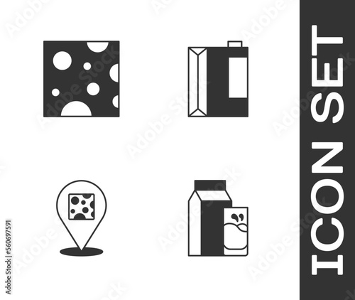 Set Paper package for kefir, Cheese, and icon. Vector