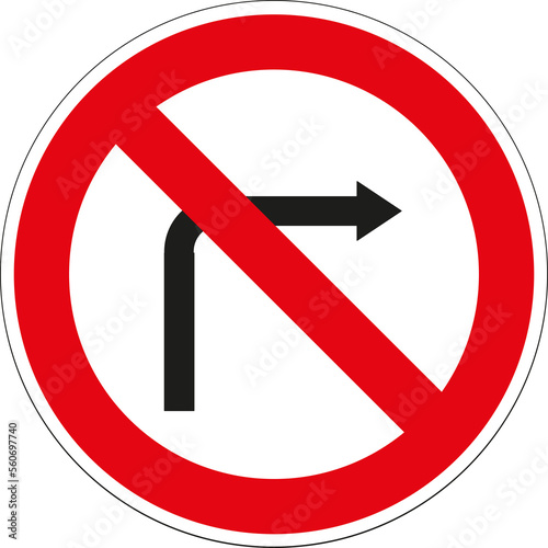 Free Download Panneau Interdiction de tourner à droite	 - GFXLoad