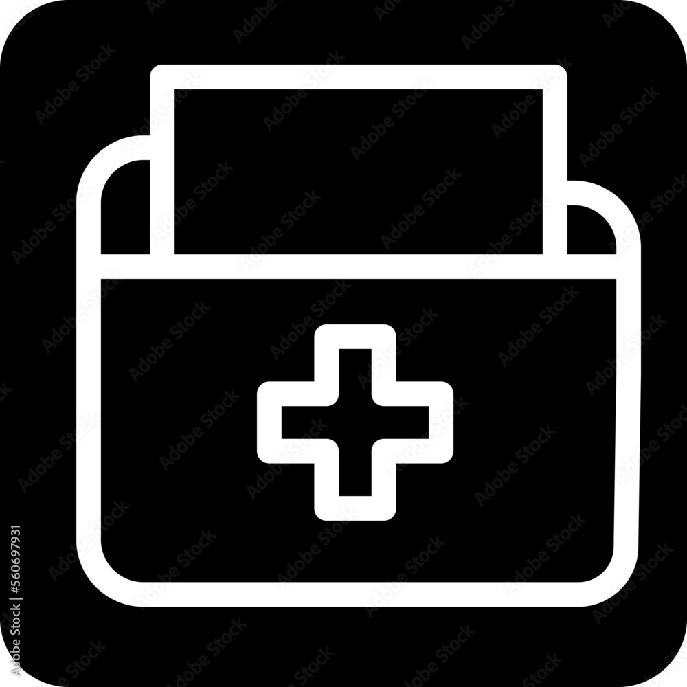 Solid folder medical cross icon Solid folder medical cross icon