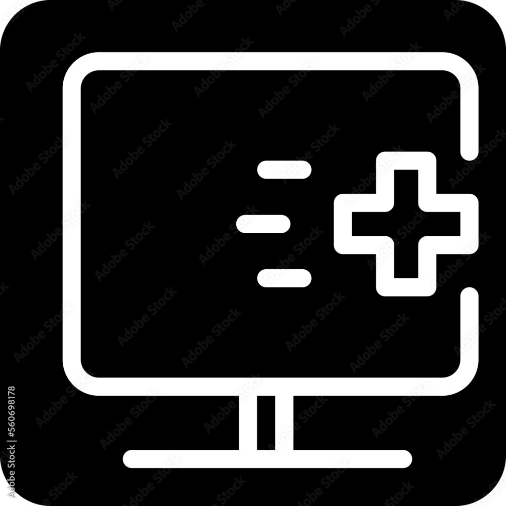 Solid Monitor Medical Cross icon Solid Monitor Medical Cross icon