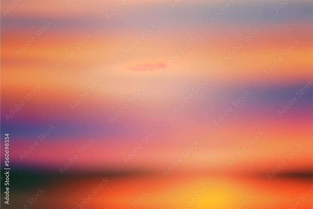 blurred sunset in the sky , ai generated