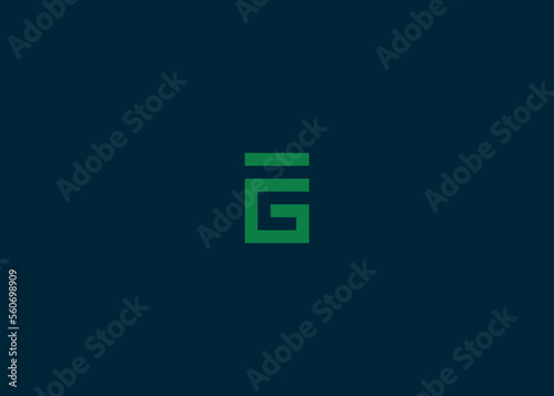 letter fg square logo design vector illustration template