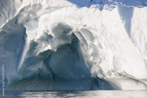 extreme texture in big iceberg floating over sea