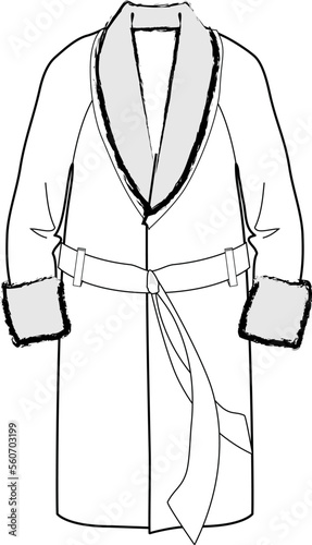 LOUNGE WEAR DRESSING GOWN AND ROBE COAT FOR UNISEX WEAR VECTOR