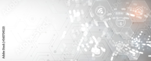 Abstract hexagon background. Technology poligonal design. Digital futuristic minimalism