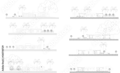 sketch vector illustration of the shape and cut of a park in a big city