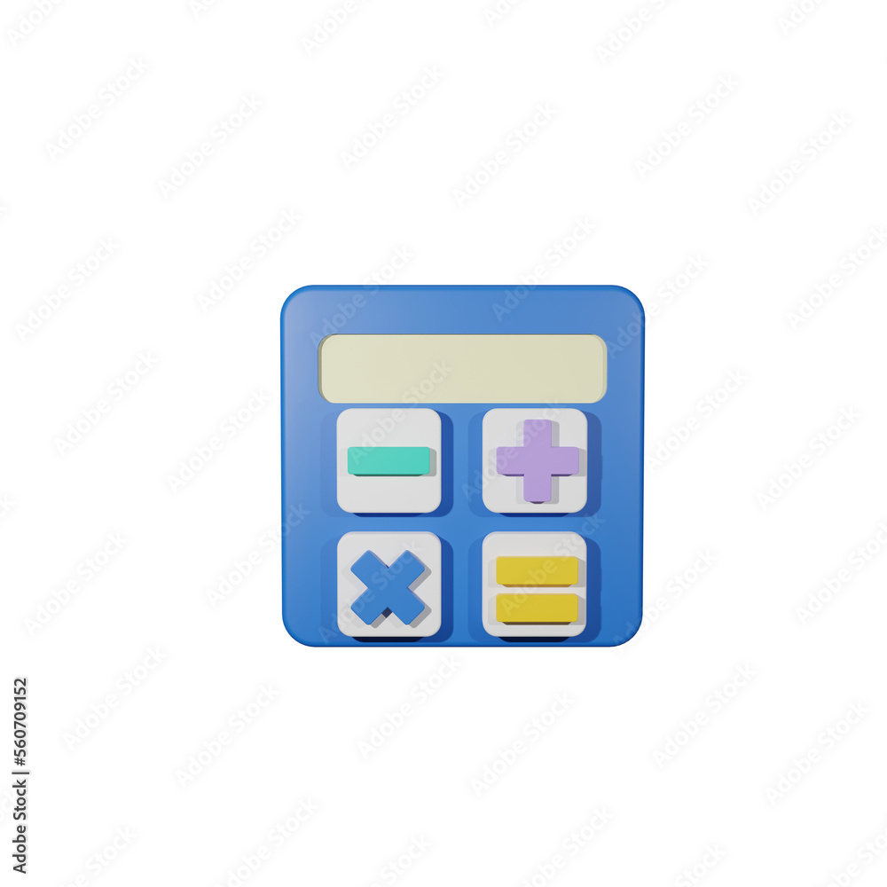 3D blue calculator for math, finance and business. 3D render illustration 3D blue calculator for math, finance and business. 3D render illustration