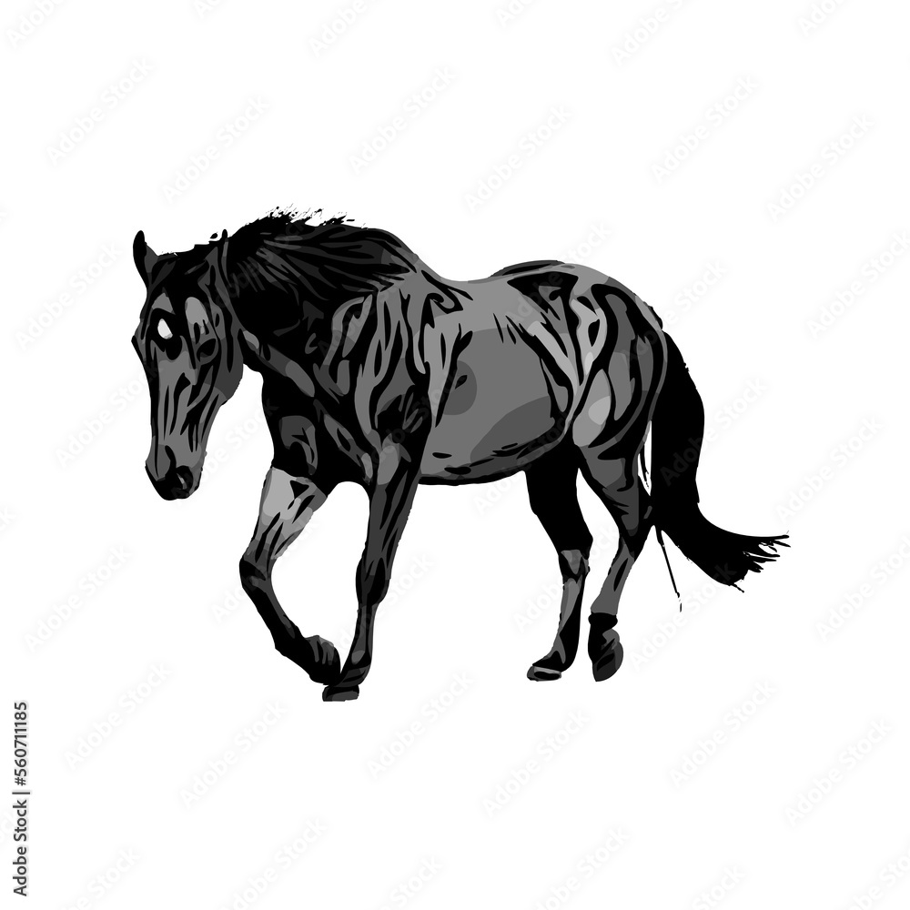 black and white sketch of a horse with a transparent background black and white sketch of a horse with a transparent background