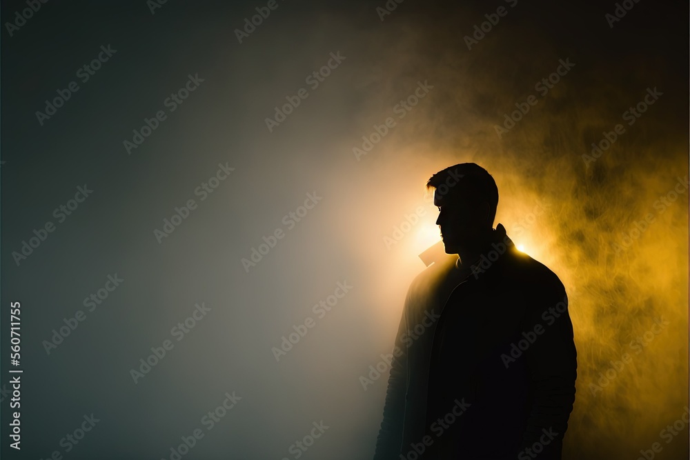 silhouette of a person in the dark , ai generated
