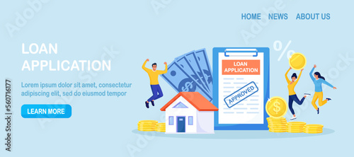 House Loan or Money Investment to Real Estate. People Invest Money in Real Estate. Property Loan Agreement Approved. Family Borrow Money from Bank and Buying Mortgage Housing
