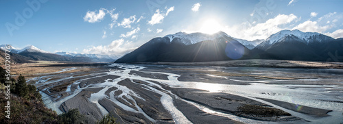 The Waimakariri River near Arthur's Pass outside Christchurch New Zealand.