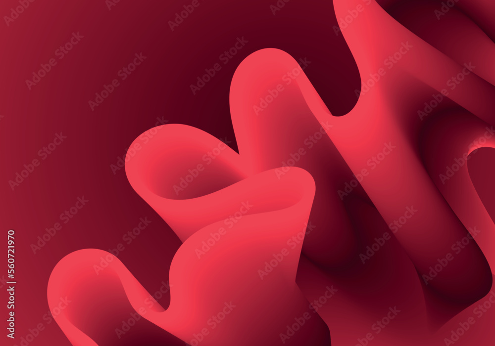 Red fluid wave. Duotone geometric compositions with gradient 3d flow shape. Innovation mode vector Red fluid wave. Duotone geometric compositions with gradient 3d flow shape. Innovation mode vector