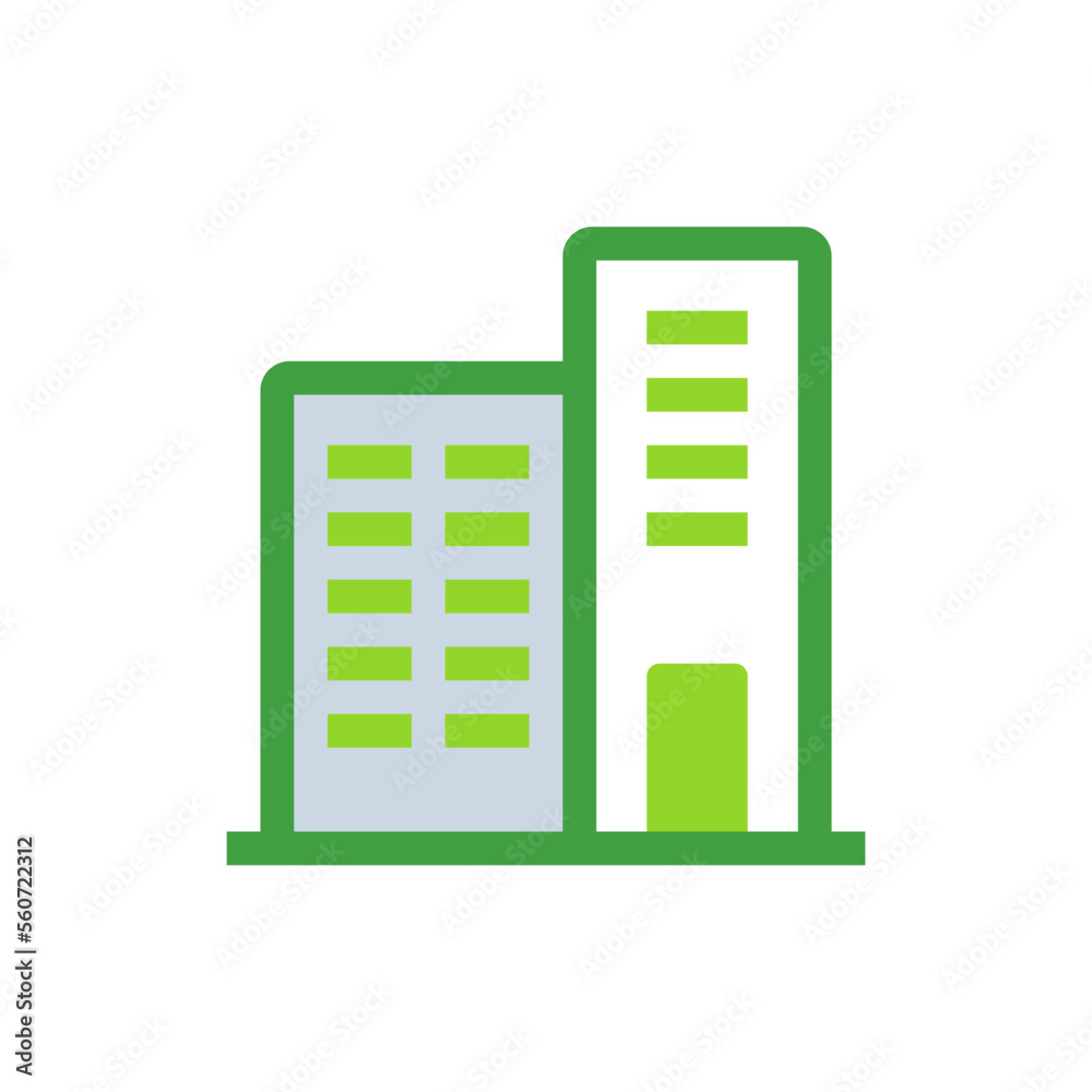 Office business icon with green duotone style. Modern, computer, work, table, desk, technology, design. Vector illustration Office business icon with green duotone style. Modern, computer, work, table, desk, technology, design. Vector illustration