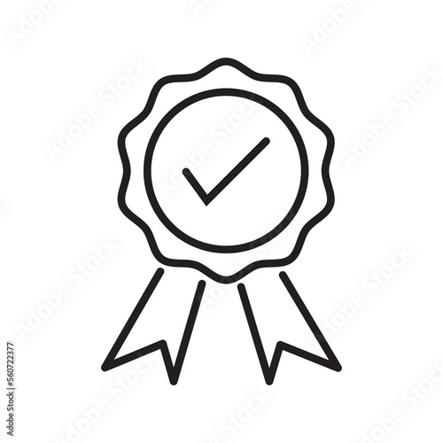 Black thin line award medal icon,symbol about business, financial and industrial work