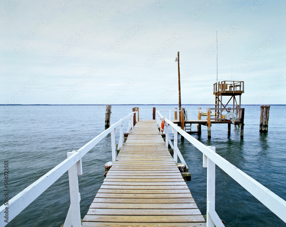A boat dock at a summer camp on the Chesapeake Bay, VA. A boat dock at a summer camp on the Chesapeake Bay, VA.