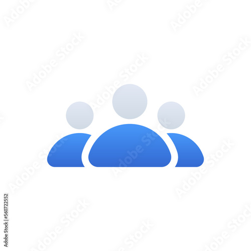 Team business icon with blue duotone style. Group, work, meeting, human, leader, communication, social. Vector illustration