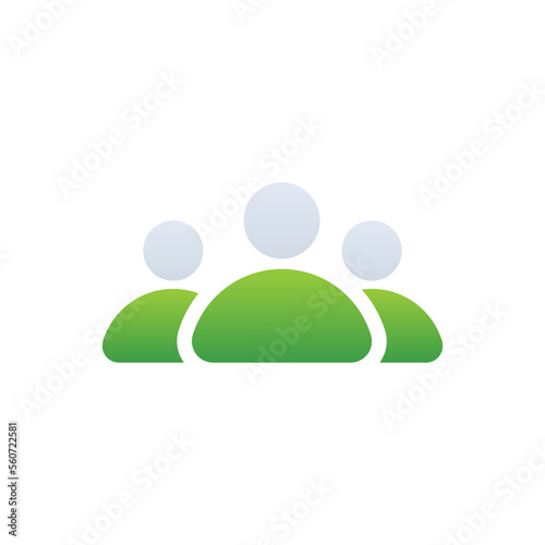 Team business icon with green duotone style. Group, work, meeting, human, leader, communication, social. Vector illustration