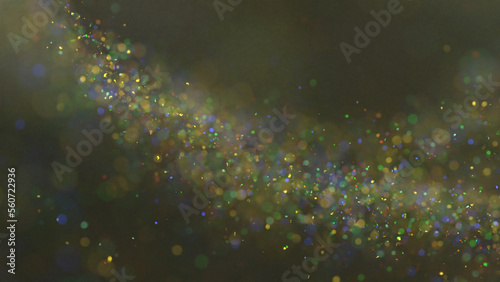 Vászonkép 3D rendering of cluster of sparkling, colorful particles