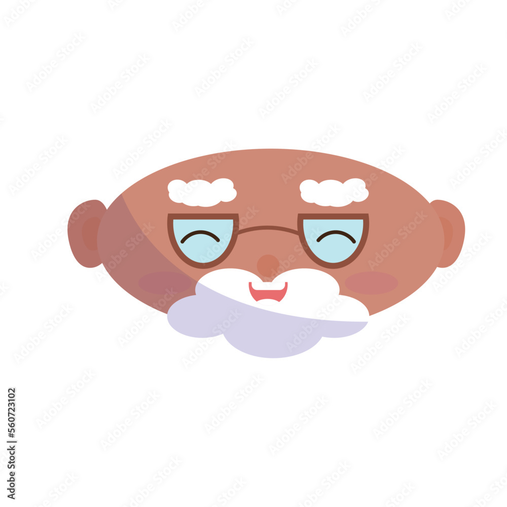Isolated happy grandfather cartoon avatar Vector