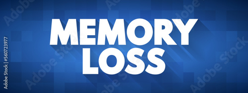 Memory Loss - amnesia is a deficit in memory caused by brain damage or disease, text concept background