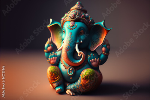 Cute Ganesh colorful abstract background