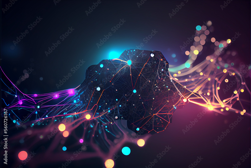 Technology background concept art Generative AI illustration Stock