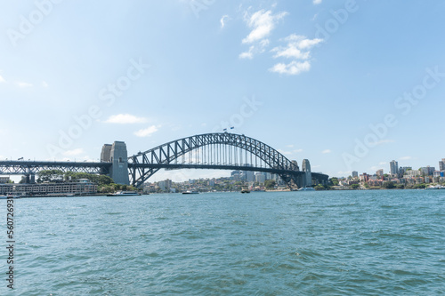 Harbour Bridge in Sydney with River and Ferry. © Mindaugas Dulinskas