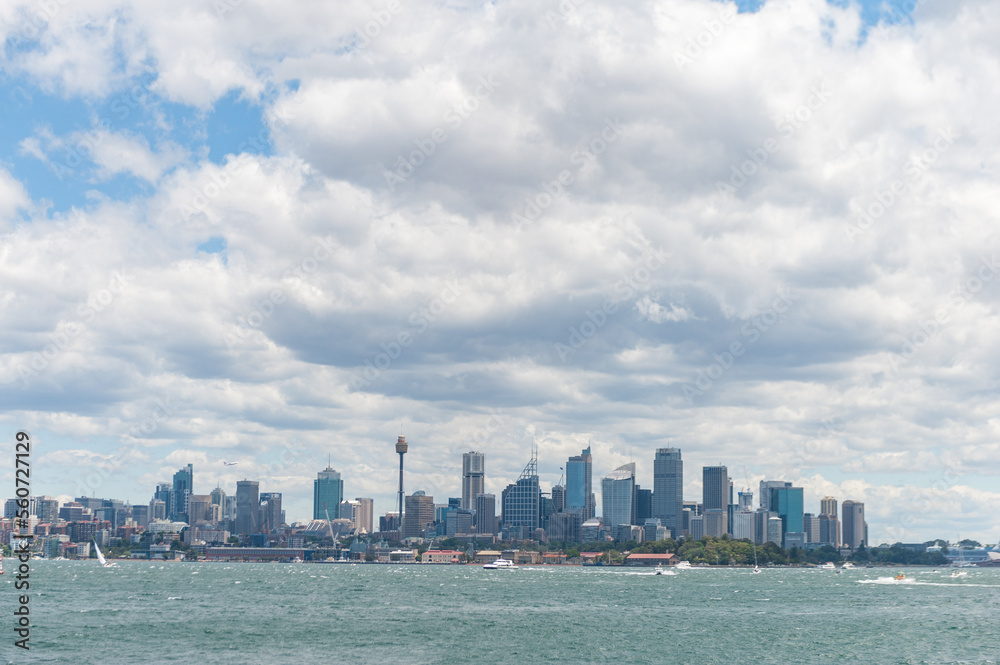 Sydney Cityscape with Cloudy Sky and Towers. Australia