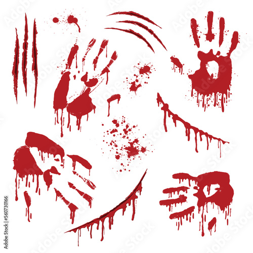 Obraz na plátně Scratched claw blood wounds hands