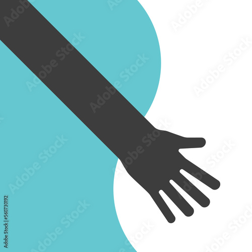 Hand touching buttocks of woman. Sex, desire, relationship, sexual harassment and personal boundaries concept. Flat design. EPS 8 vector illustration, no transparency, no gradients