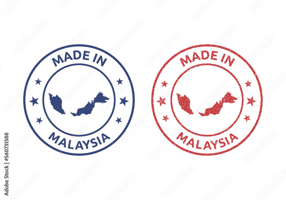 made in Malaysia labels set, product stamps of Malaysia made in Malaysia labels set, product stamps of Malaysia