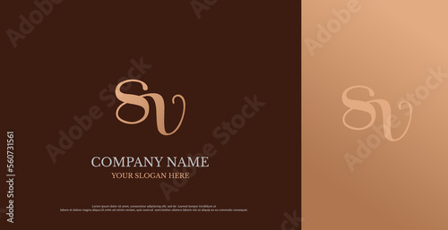 Initial SV Logo Design Vector 