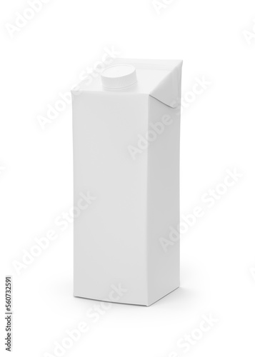 Square white blank package with angled top © Aleksey