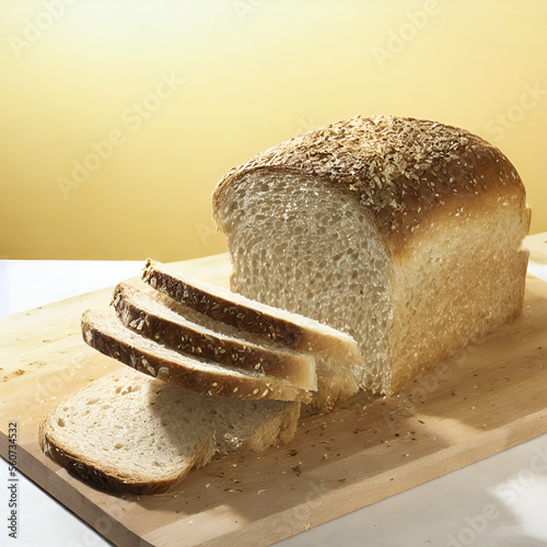 Wallpaper Mural sliced bread on a wood cutting board Torontodigital.ca