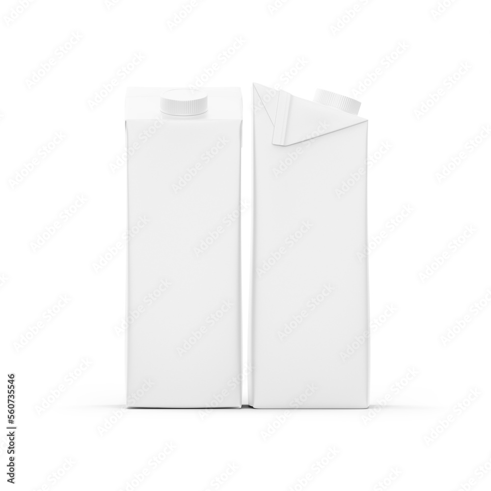 Square white blank package with angled top Square white blank package with angled top