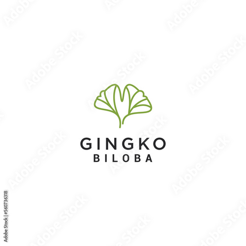 Gingko logo design icon vector