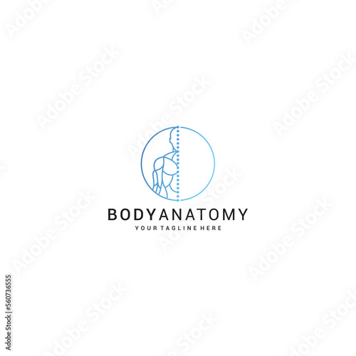Body anatomy logo design icon vector