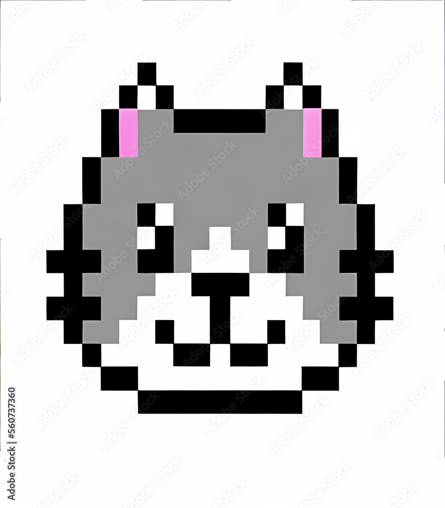 Download Cute pixel 8 bit cat isolated on blue background for free in 2023