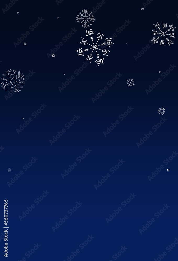 Silver Snowflake Vector Blue Background. Light Silver Snowflake Vector Blue Background. Light