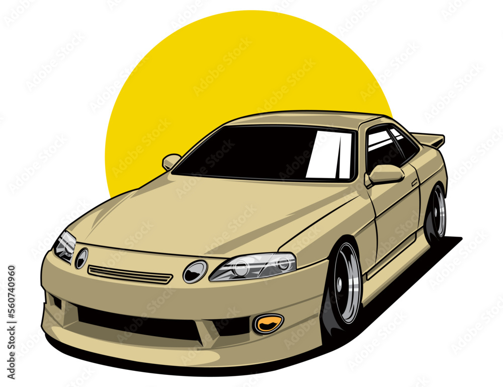 Isolated 90s automotive design for car concept illustration vector