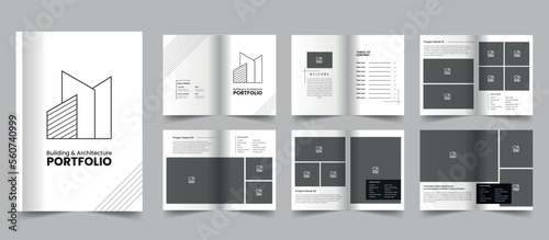 Modern Building and Architecture portfolio template, Interior design portfolio